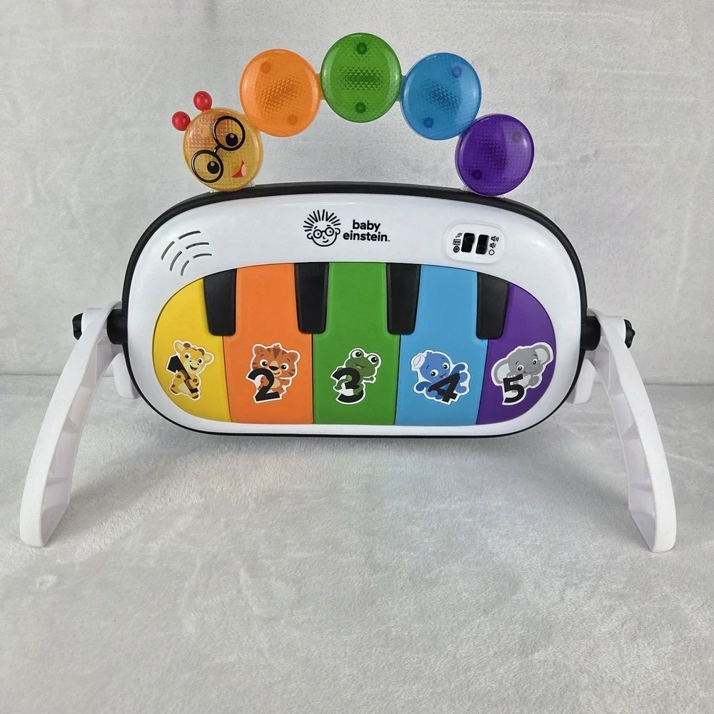 Baby Einstein Kickin Tunes Piano with Legs 4 Language Tummy Time Tested
